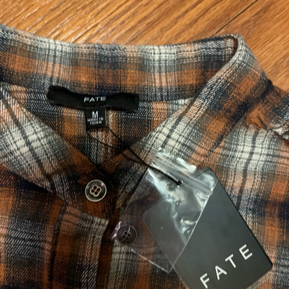 Fate Brown Plaid Long Sleeve Dress - Picture 2 of 4